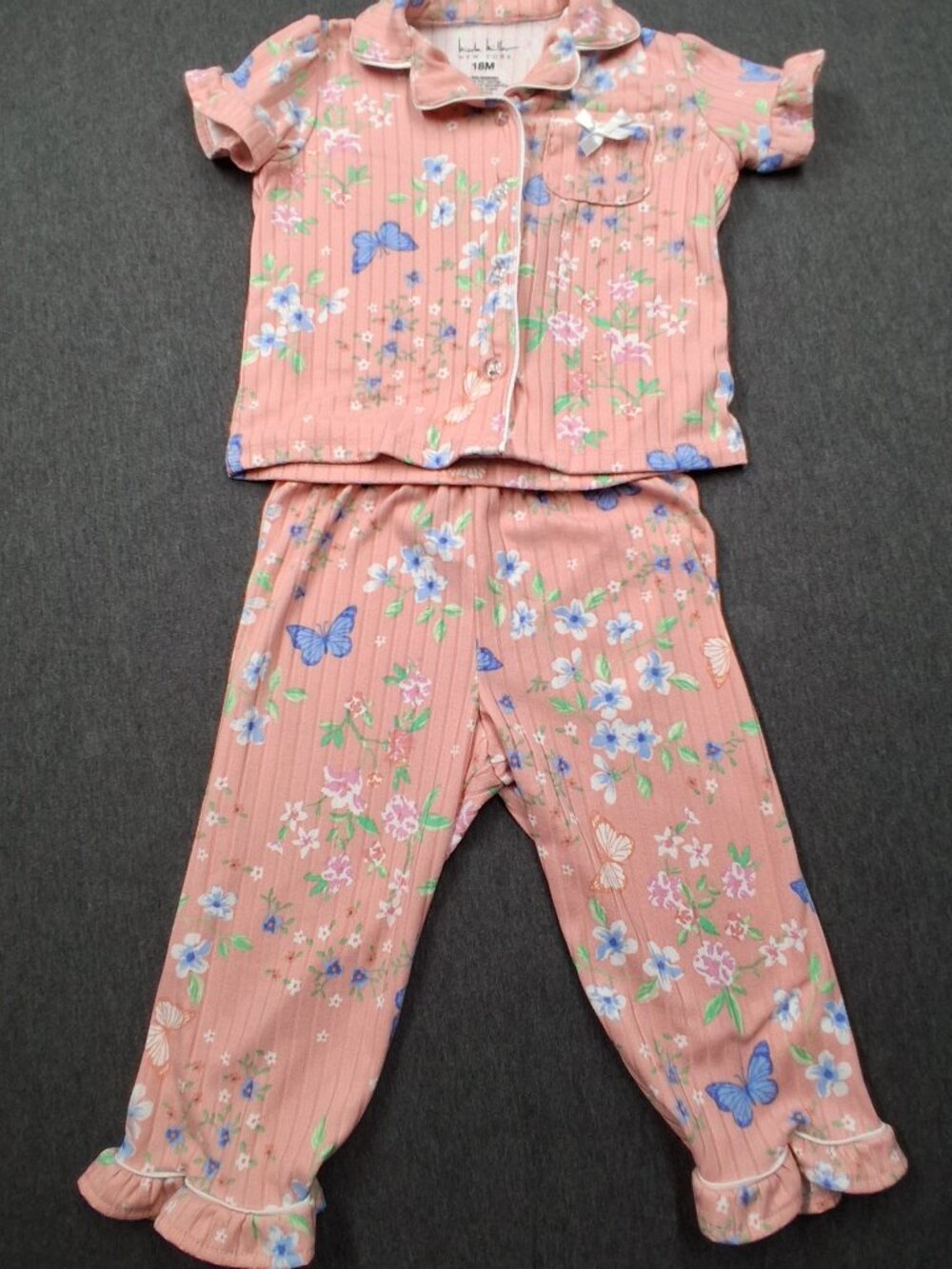 Nicole Miller infant girls pajamas size 18 months Multicolored  good condition